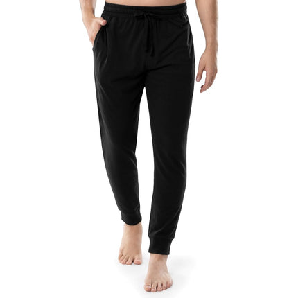 Fruit of the Loom Men's Jersey Knit Jogger Sleep Pant (1 and 2 Packs), Black, X-Large Tall