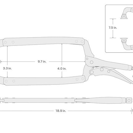 TEKTON 18 Inch Swivel Pad Locking C-Clamp | CLC11018