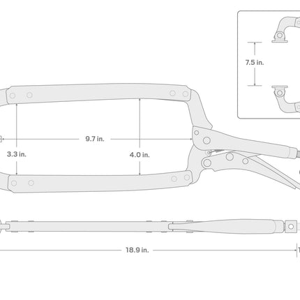 TEKTON 18 Inch Swivel Pad Locking C-Clamp | CLC11018