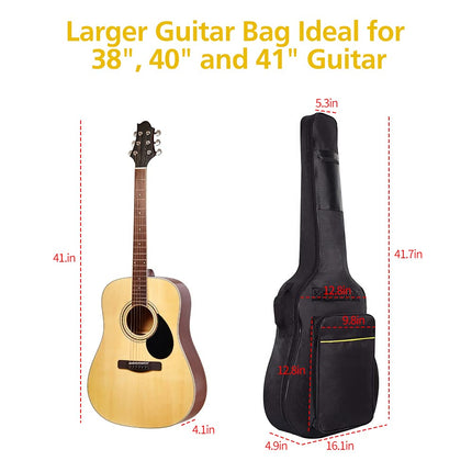 Mdvora 1 Pack Guitar Bags, 38 40 41 inch Electric Guitar Case, Waterproof Oxford Electric Guitar Gig Bag for Acoustic Classical Guitar, Ukulele, Bass Guitar