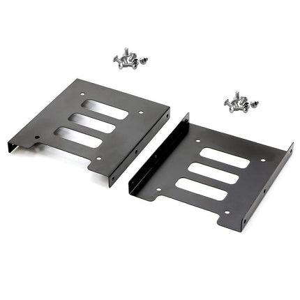 Pasow Paquete de 2 soportes de metal para discos duros SSD HDD de 2.5" a 3.5" para PC (soporte)