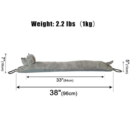 Marwood Decorative Wind Stopper 96cm Door & Window Draft Stopper Snake Noise Blocker Grey Dog 38"