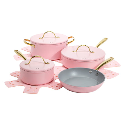 Paris Hilton Iconic Nonstick Pots and Pans Set, Mu