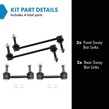 TRQ Sway Bar Link Set Compatible with 2015-2019 Ford Mustang