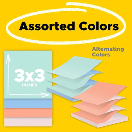 Post-It Pop-up Notes, 3 in x 3 in, Alternating Ultra Colors, 12 Pads per Pack