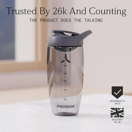 Promixx PURSUIT Protein Shaker Bottle – Premium Sports Blender Bottles for Mixes and Supplement Shakes Easy Clean, Durable Cup Ocean Calm Blue 32 oz