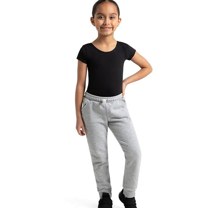 Capezio Girls Team Basic Short Sleeve Leotard, Black, 8-10