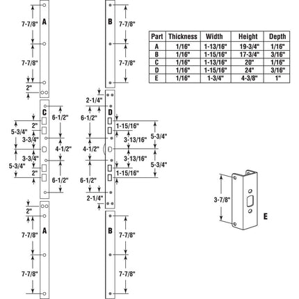 Prime-Line Products U 11026 Jamb Repair & Reinforcement Kit, 59-1/2" Installed, Steel Construction, White