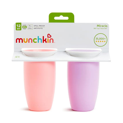 Munchkin� Miracle� 360 Toddler Sippy Cup, Pink/Purple, 10 Oz, 2 Count