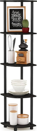 Furinno TURN-N-TUBE 5-Tier Corner Shelf, Bookcase,