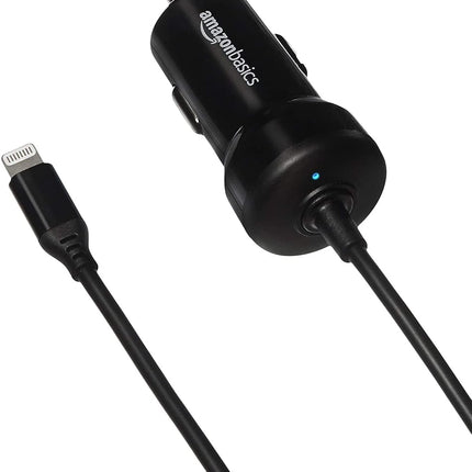 Amazon Basics 12W One-Port USB-A Wall Charger (2.4A) for Phones (iPhone 15/14/13/12/11/X, Samsung, and more), non-PPS, Black