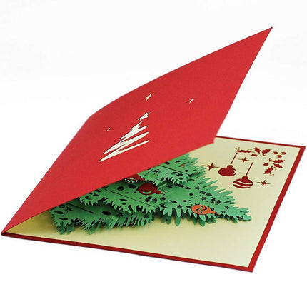 ENJOYPRO 3D Pop Up Christmas Tree Greeting Card 8PCS, Laser Cut card with Envelope for Xmas and Happy New Year (3D Christmas Tree, Pack of 8)