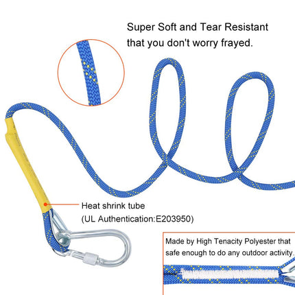 X XBEN Outdoor Climbing Rope Rock Climbing Rope, Escape Rope Climbing Equipment Fire Rescue Parachute Rope (96 Foot) - Blue