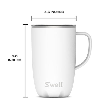 S'well Stainless Steel Mug with Handle, 16oz, Teakwood, Triple Layered Vacuum Insulated Containers Keeps Drinks Cold for 10 Hours and Hot for 3, BPA Free