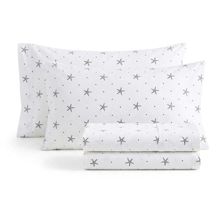 Nautica - Queen Sheets, Cotton Percale Bedding Set, Casual Home Decor (Star Spangled Coastal Navy, Queen)