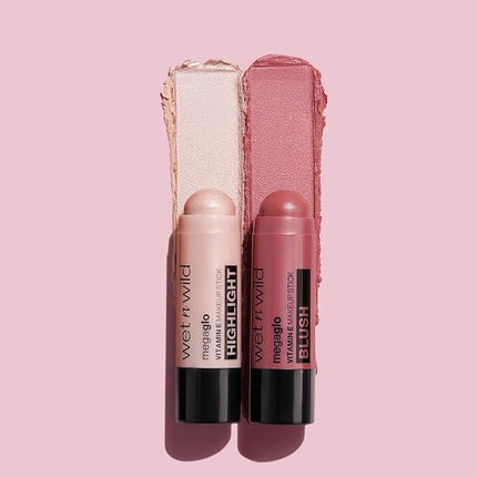 Wet n Wild, Mega Glo Vitamin E Makeup Stick, Multipurpose Highlighter Stick for Eyes, Cheeks and Lips, with Buildable and Blendable Formula, Travel-Ready and Retractable, Moonlike