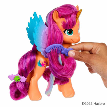My Little Pony: Crea tu Magia Peinados con Cinta Sunny Starscout – Pony de 15 cm para Niños y Accesorios para el Cabello, Multicolor (F3873)