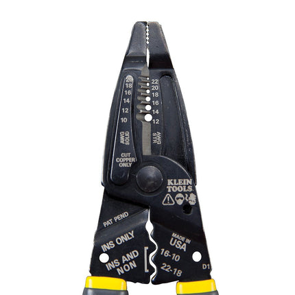 Klein Tools 1009 Multi-Purpose Electrician Tool - Wire Stripper, Crimping & Cutting Tool, Gray/Yellow