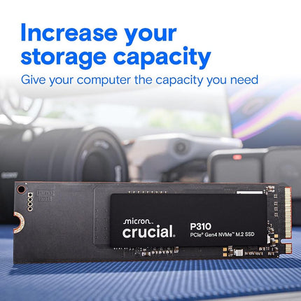 Crucial P310 1TB SSD M.2 2280 NVMe PCIe Gen4, Up to 7,100MB/s, Laptop & Desktop (PC) Compatible, Internal Solid State Drive - CT1000P310SSD801