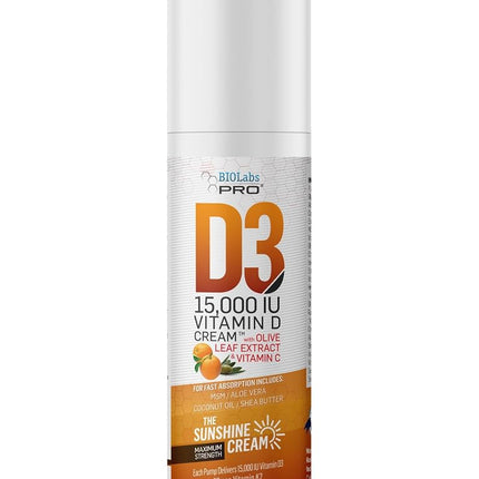 All Natural Vitamin D3 15000IU Vitamin D Cream - M