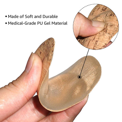 Dr. Foot's Arch Support Shoe Insoles for Flat Feet, Gel Arch Inserts for Plantar Fasciitis, Adhesive Arch Pad for Relieve Pressure and Feet Pain, Cork - 2 Pairs, 2 Count (Pack of 1)