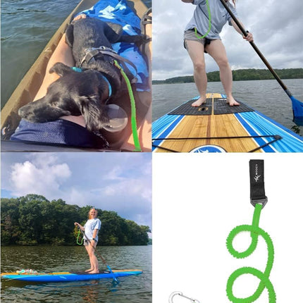 MOPHOEXII Kayak Paddle Leash Kayak Rod Leash Kayak Paddle Lanyard Stretchable Coiled Lanyard Leash Kayak Fishing Accessories for Kayak and Paddles Green 4 Pack