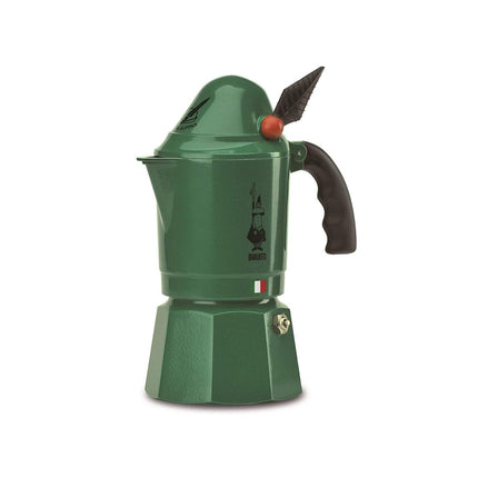 Bialetti Moka Express Alpina Caffettiera in Alluminio, Verde, 3 Tazze