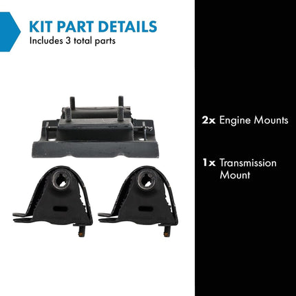 TRQ Engine & Transmission Mount Kit Fits 1997-2006 Jeep Wrangler