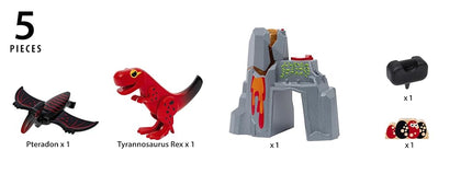BRIO World Dinosaur Erupting Volcano Battery Powered for Kids Age 3 Years Up - Wooden Railway Accessories and Add Ons
