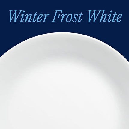 Corelle Dinner Plates, Winter Frost White, 10.25 Inch – 8-Piece Set of Triple-Layer-Strong Glass Plates, Lightweight, Stackable, Non-Porous, Dishwasher and Microwave Safe