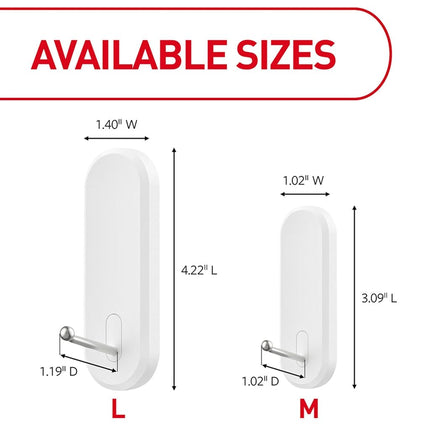 Command Wire Hooks Value Pack, Medium, White, 7-Hooks (17068-7ES)