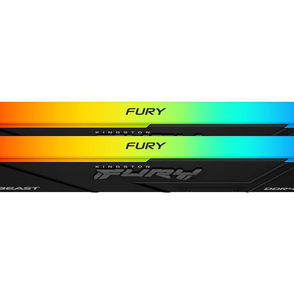 Kingston FURY Beast RGB 32GB 3200MT/s DDR4 CL16 DIMM (Kit of 2) Computer Memory KF432C16BB2AK2/32