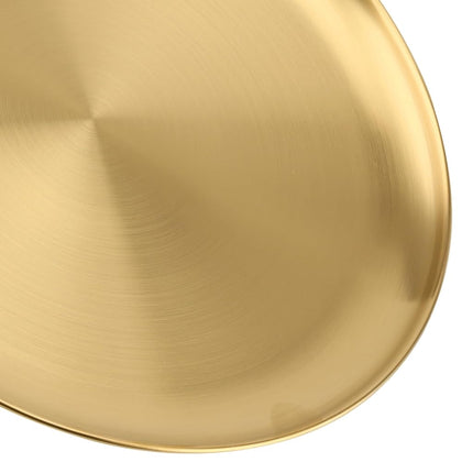 MOUYAT 6 PCS 10 Inch Large Stainless Steel Plate, 26cm Round Dinner Metal Plates, Metal Salad Steak Plates Reusable Dinner Dish for Eating Serving Camping Outdoor BBQ Home Kitchen, Frosted Gold