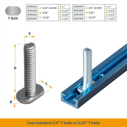 POWERTEC 71065 24 Inch Double-Cut Profile Universal T-Track with Predrilled Mounting Holes, 1PK, Aluminum T Track for Woodworking Jigs and Fixtures, Drill Press Table, Router Table, Workbench