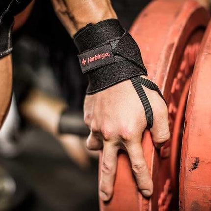 Harbinger Pro 20-Inch WristWraps with Thumb Loop for Weightlifting (pair), Black