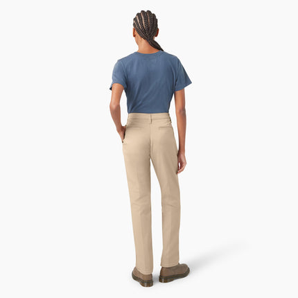 Dickies Women's Super Flex Twill Pant-Straight, Desert Sand, 25