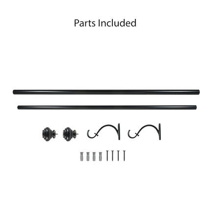 Decopolitan 1-Inch Urn Single Window Treatment Rod Set, 18 to 36-Inch, Antique Bronze