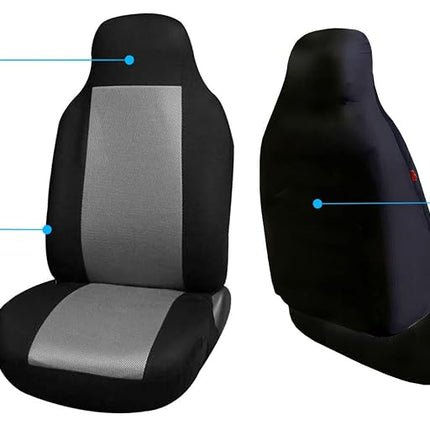 FH Group FB102GRAY114 3D Air Mesh Auto Seat Cover (Full Set), Gray