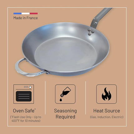 De Buyer 5610.36 Mineral B Element Round Frying Pan, 36 cm Diameter