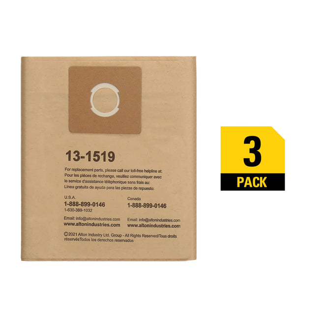 Stanley 13-1519 Disposable Filter Bag for SL18016 and SL18017 Wet/Dry Vacuums, 3-Pack