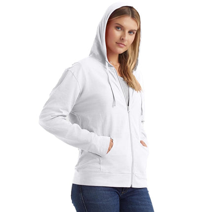 Hanes Women's jersey athletic hoodies, White, L UK