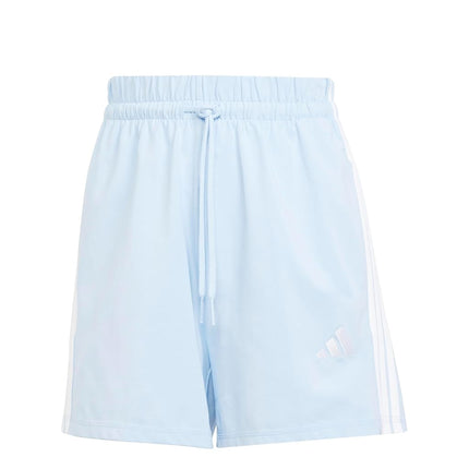 adidas Women's Essentials 3-Stripes Cotton Shorts, Blue/White, XXS