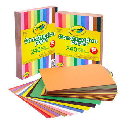 Crayola Construction Paper, 480 Count, 2-Packs of 240 Each, 10, Great for Arts & Crafts, Home or School Projects