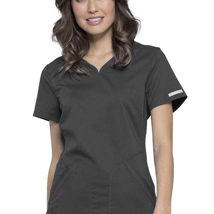 Cherokee Women's V Neck Scrubs Top with Shirttail 