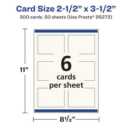 Avery Printable Rectangle Business Cards with Sure Feed Technology, 2.5" x 3.5", Ivory Cardstock, Print-to-the-Edge, Laser/Inkjet Cards, 300 Total