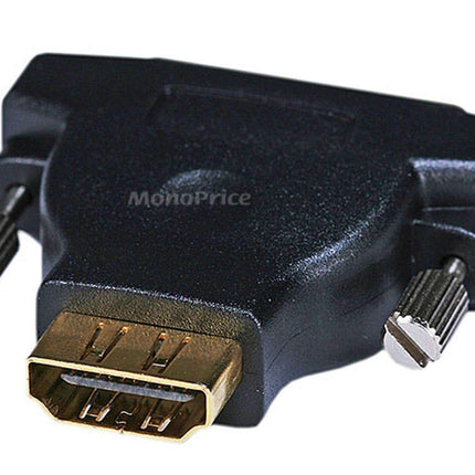 Adaptador Monoprice 102689 M1-D (P&D) macho a HDMI hembra, chapado en oro (102689)