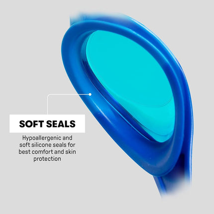 arena Spider Junior Children's Swimming Goggles, Standard Pool Goggles with Anti-Fog Lenses and UV Protection, Self-Adjusting Nose Bridge, Hypoallergenic Silicone Seals