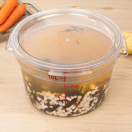 Restaurantware 12 qt Round Clear Plastic Food Storage Container