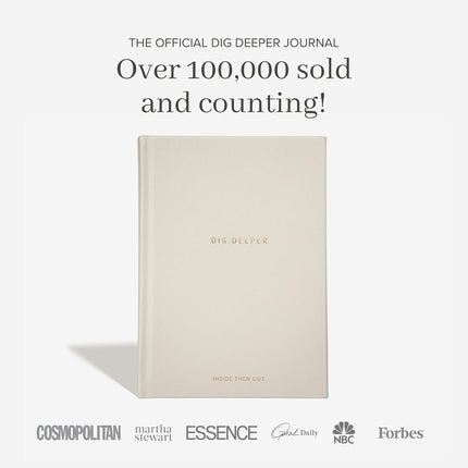 INSIDE THEN OUT Dig Deeper Journal - Guided Daily Journal With 180 Undated Prompts for Intention, Healing, Growth, Gratitude, Self Love & Discovery, Wellness, and Mindfulness - Self Care Routine Gift