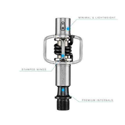 Crankbrothers Eggbeater-1 Pedals, Silver with Black Spring